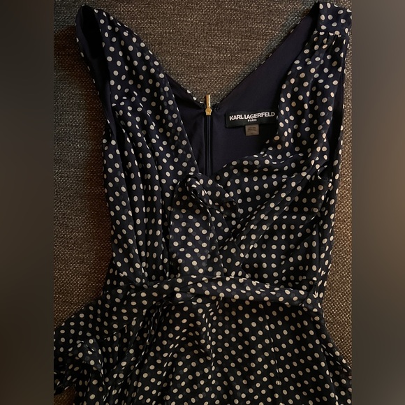 Karl Lagerfeld Polka Dot Wrap dress with tie - Picture 2 of 6